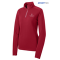 CAPELLA Sport-Tek® Ladies Sport-Wick® Textured 1/4-Zip Pullover - Deep Red