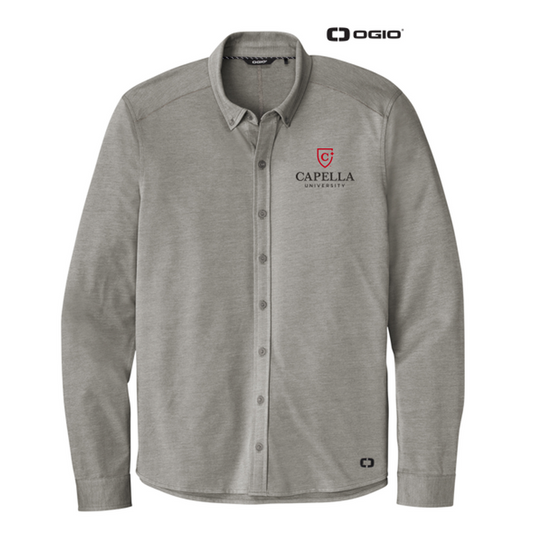 CAPELLA OGIO ® Code Stretch Long Sleeve Button-Up - Tarmac Grey Heather