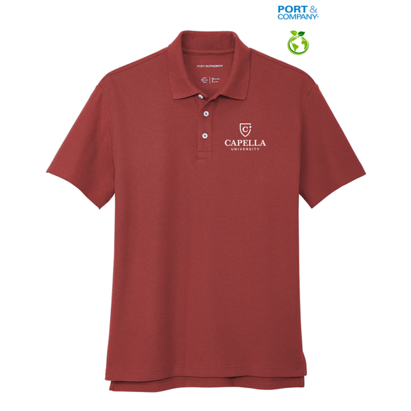 CAPELLA Port Authority® C-FREE ™ Cotton Blend Pique Polo - Garnet