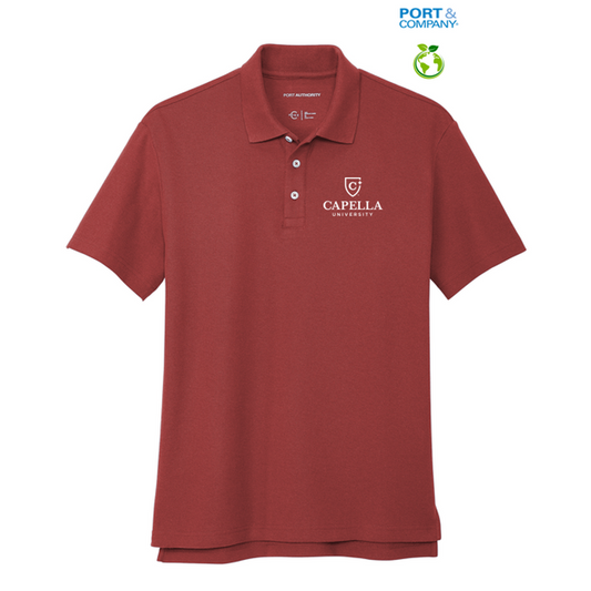 NEW CAPELLA Port Authority® C-FREE ™ Cotton Blend Pique Polo - Garnet