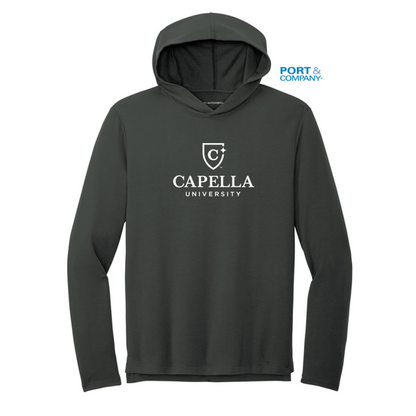 NEW CAPELLA Port Authority® Microterry Pullover Hoodie - Charcoal