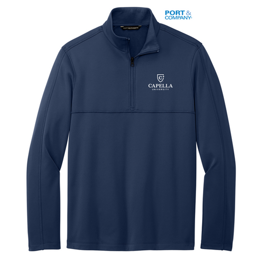 NEW CAPELLA Port Authority® Smooth Fleece 1/4-Zip - River Blue Navy