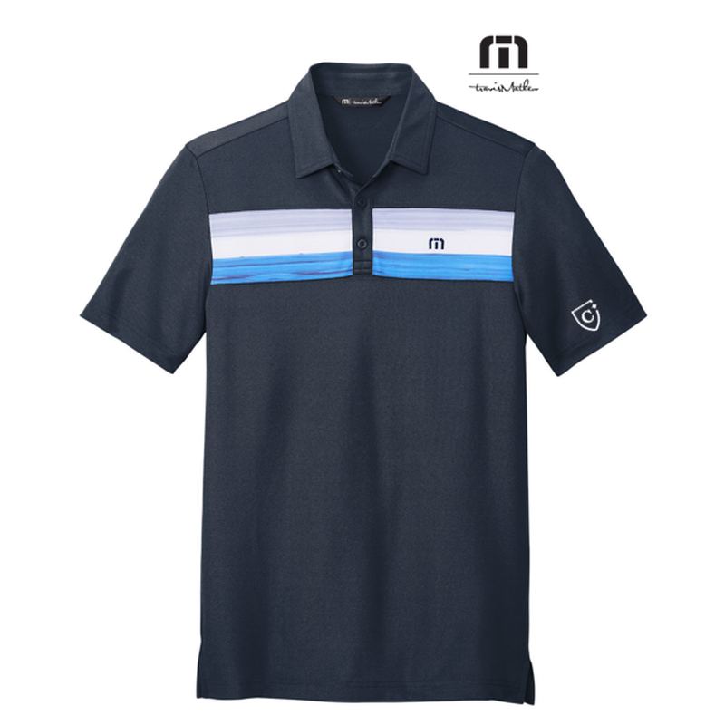 NEW CAPELLA Travis Mathew Cabana Chest Stripe Polo - Blue Nights