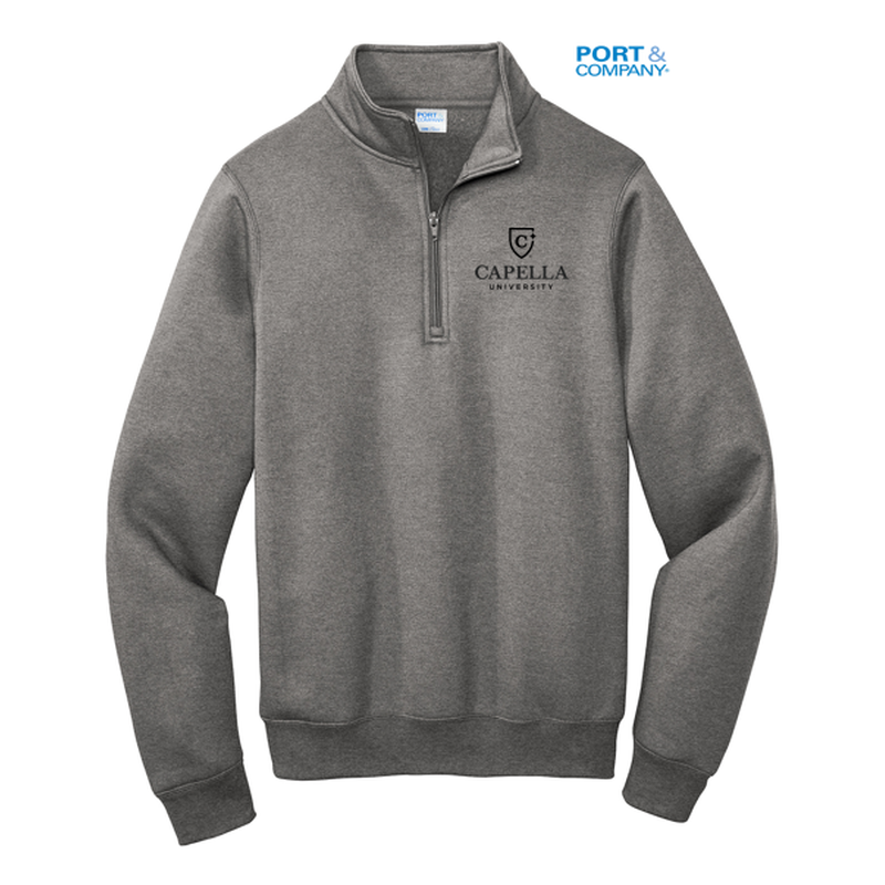 CAPELLA Port & Company ® Core Fleece 1/4-Zip Pullover Sweatshirt-Graphite Heather
