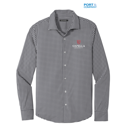 NEW CAPELLA Port Authority ® City Stretch Shirt- Graphite/ White