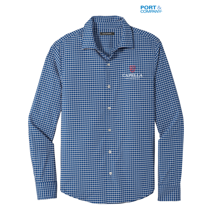 CAPELLA Port Authority ® City Stretch Shirt- True Blue/ White