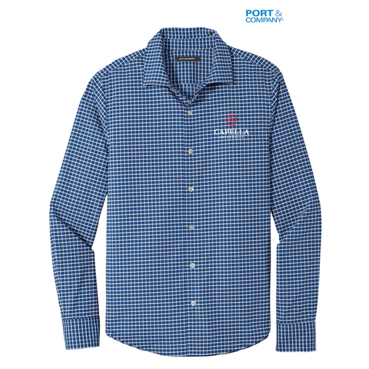 NEW CAPELLA Port Authority ® City Stretch Shirt- True Blue/ White