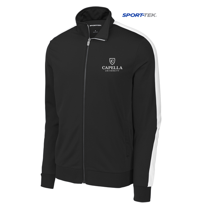 NEW CAPELLA Sport-Tek ® Tricot Track Jacket-Black/ White