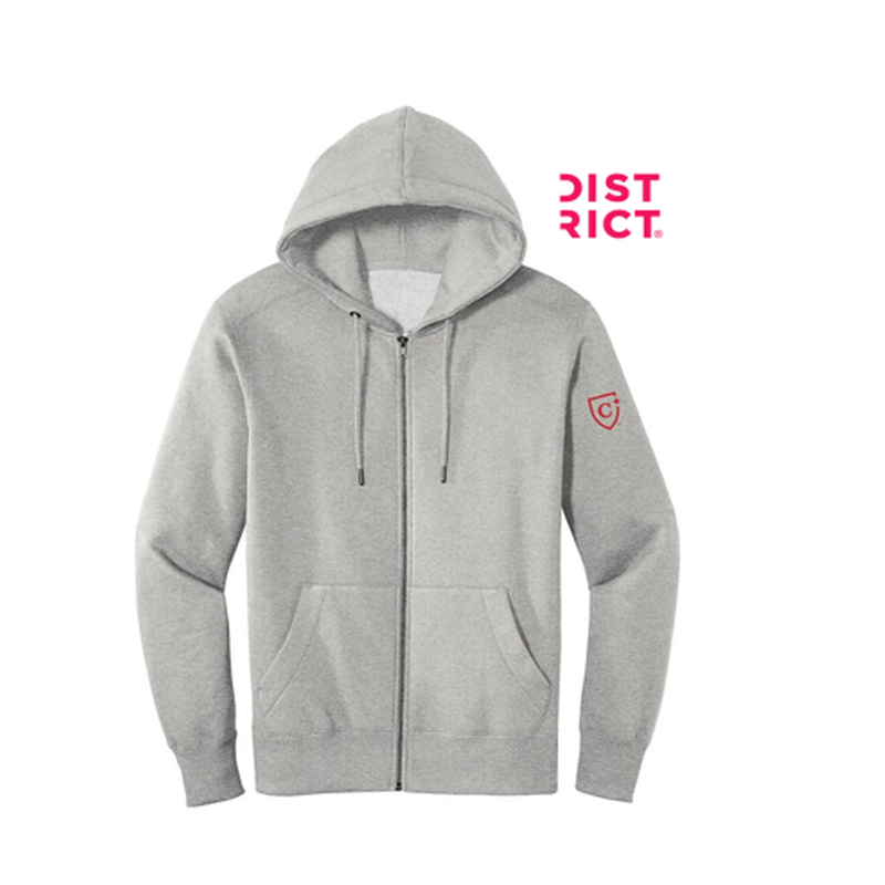 CAPELLA District ® Perfect Weight ® Fleece Full-Zip Hoodie - Heathered Steel