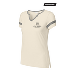 CAPELLA Sport-Tek® Ladies Halftime Notch Neck Tee - Ecru/Vintage Heather