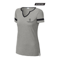 CAPELLA Sport-Tek® Ladies Halftime Notch Neck Tee - Vintage Heather/Black