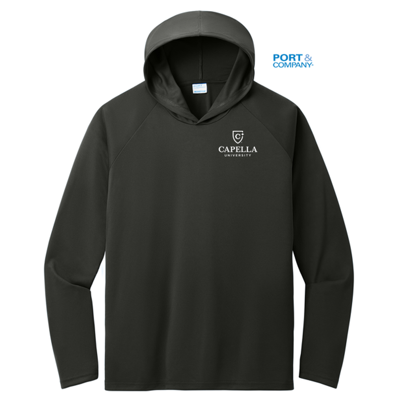 CAPELLA Port & Company® Performance Pullover Hooded Tee - Jet Black