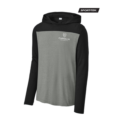 CAPELLA Sport-Tek® Halftime Long Sleeve Hoodie - Black/Vintage Heather
