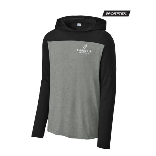 NEW CAPELLA Sport-Tek® Halftime Long Sleeve Hoodie - Black/Vintage Heather