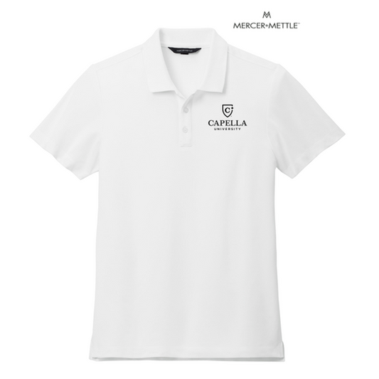 CAPELLA Mercer+Mettle™ Stretch Pique Polo - White