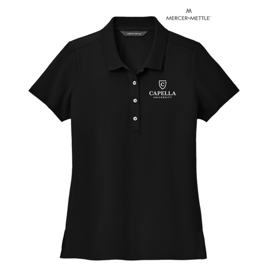 NEW CAPELLA Mercer+Mettle™ Women’s Stretch Pique Polo - Deep Black