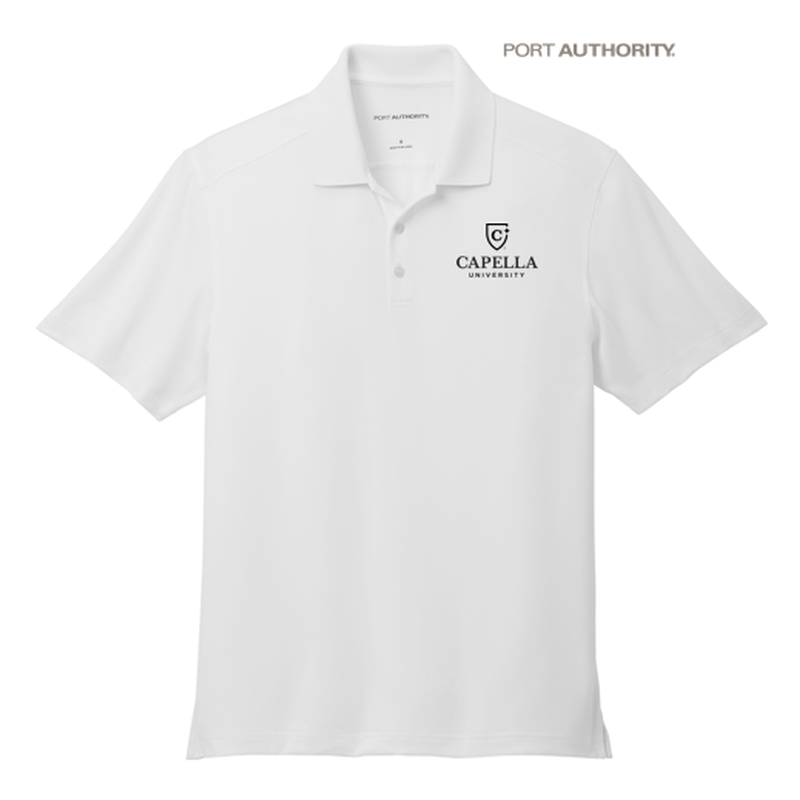 NEW CAPELLA Port Authority® City Stretch Flat Knit Polo - White