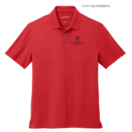 NEW CAPELLA Port Authority® City Stretch Flat Knit Polo - Engine Red