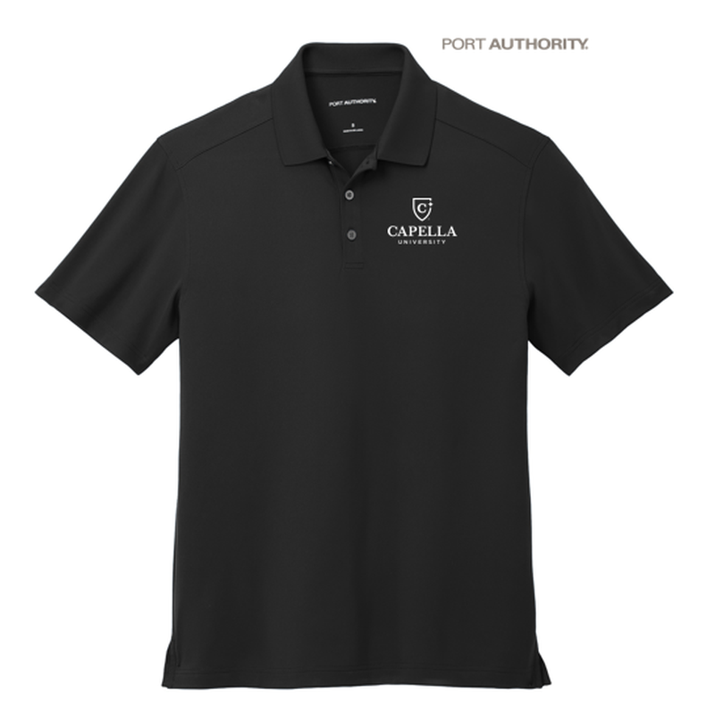 NEW CAPELLA Port Authority® City Stretch Flat Knit Polo - Black