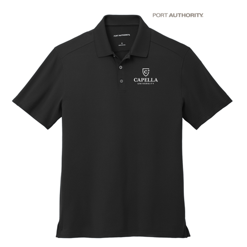 CAPELLA Port Authority® City Stretch Flat Knit Polo - Black