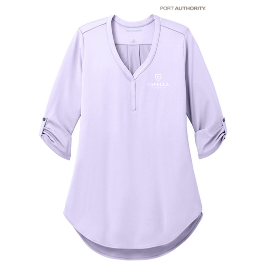 NEW CAPELLA Port Authority® Ladies City Stretch 3/4-Sleeve Tunic - Bright Lavender