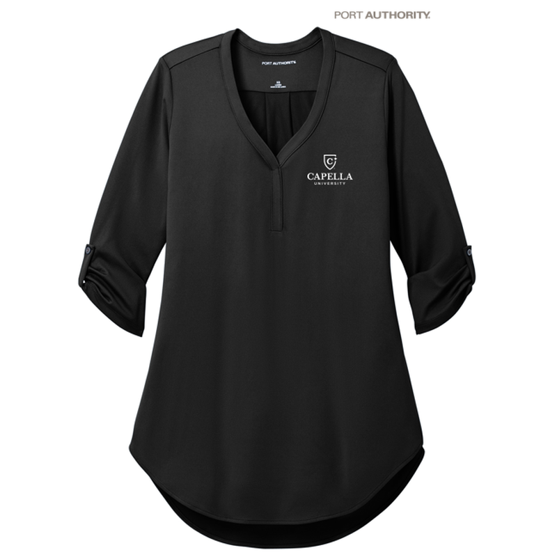 NEW CAPELLA Port Authority® Ladies City Stretch 3/4-Sleeve Tunic - Black