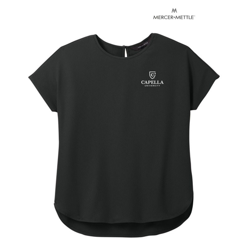 CAPELLA Mercer+Mettle™ Women's Stretch Crepe Crew - Deep Black