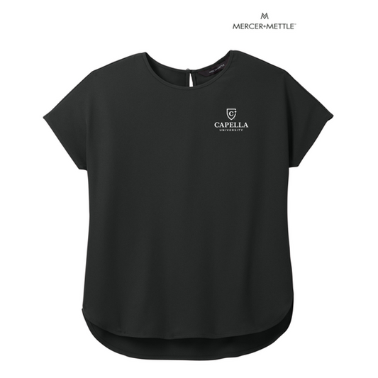 NEW CAPELLA Mercer+Mettle™ Women's Stretch Crepe Crew - Deep Black