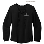 CAPELLA Port Authority® Women's Textured Crepe Blouse - Deep Black
