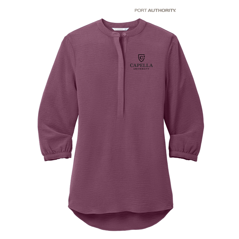 CAPELLA Port Authority® Ladies 3/4-Sleeve Textured Crepe Tunic - Purple Mist