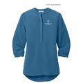 CAPELLA Port Authority® Ladies 3/4-Sleeve Textured Crepe Tunic - Aegean Blue