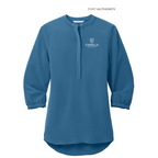 CAPELLA Port Authority® Ladies 3/4-Sleeve Textured Crepe Tunic - Aegean Blue