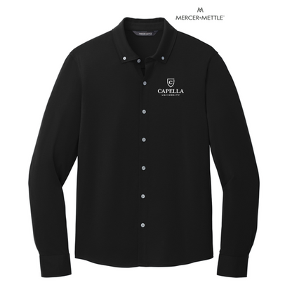 NEW CAPELLA Mercer+Mettle™ Stretch Jersey Long Sleeve Shirt - Deep Black