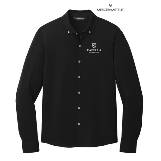 CAPELLA Mercer+Mettle™ Stretch Jersey Long Sleeve Shirt - Deep Black