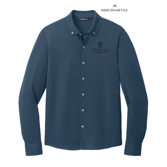 CAPELLA Mercer+Mettle™ Stretch Jersey Long Sleeve Shirt - Insignia Blue