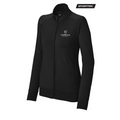 CAPELLA Sport-Tek® Ladies Sport-Wick® Stretch Full-Zip Cadet Jacket - Black