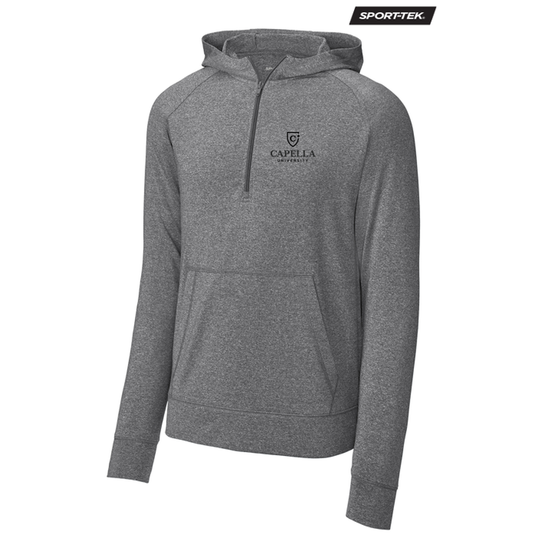 CAPELLA Sport-Tek® Sport-Wick® Stretch 1/2-Zip Hoodie - Charcoal Grey Heather