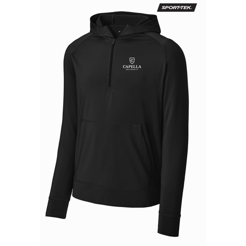 NEW CAPELLA Sport-Tek® Sport-Wick® Stretch 1/2-Zip Hoodie - Black