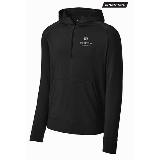 NEW CAPELLA Sport-Tek® Sport-Wick® Stretch 1/2-Zip Hoodie - Black