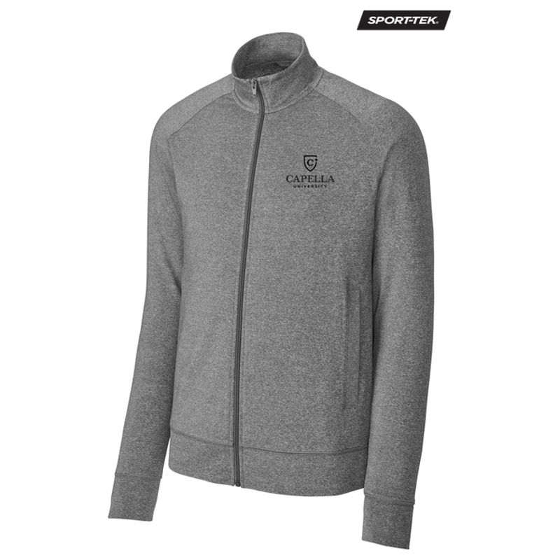CAPELLA Sport-Tek® Sport-Wick® Stretch Full-Zip Cadet Jacket - Charcoal Grey Heather