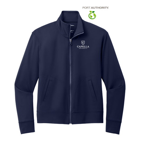 NEW CAPELLA Port Authority® Ladies C-FREE® Double Knit Full-Zip - True Navy