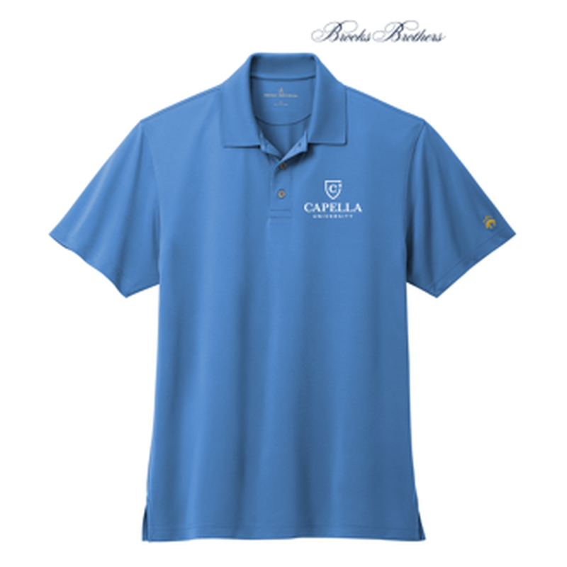 NEW Brooks Brothers® Mesh Pique Performance Polo - Charter Blue