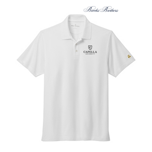 NEW Brooks Brothers® Mesh Pique Performance Polo - White