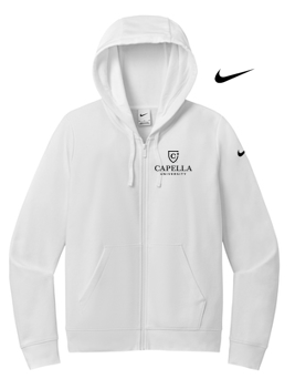 NEW Nike Ladies Club Fleece Sleeve Swoosh Full-Zip Hoodie - White