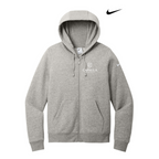 CAPELLA Nike Women's Club Fleece Sleeve Swoosh Full-Zip Hoodie - Dark Grey Heather