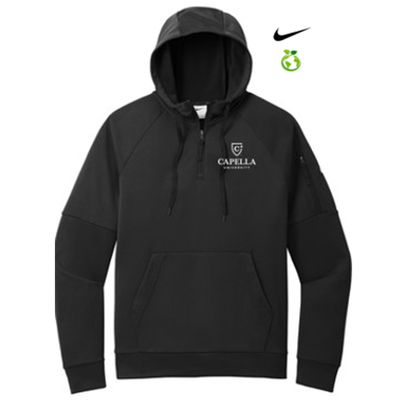 NEW Nike Therma-FIT Pocket 1/4-Zip Fleece Hoodie - Black