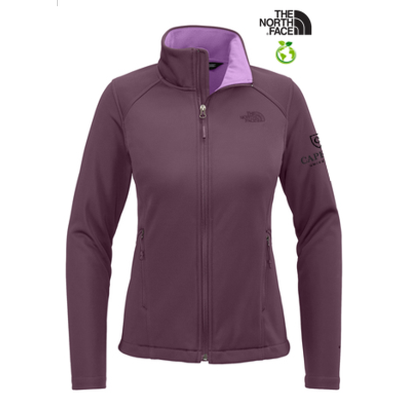 CAPELLA The North Face Ladies Chest Logo Ridgewall Soft Shell Jacket - TNF Blackberry Wine