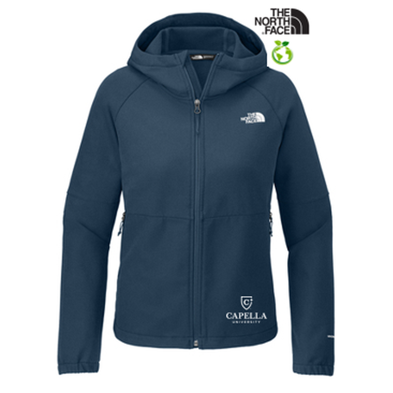 NEW The North Face Ladies Barr Lake Hooded Soft Shell Jacket - Shady Blue Dark Heather