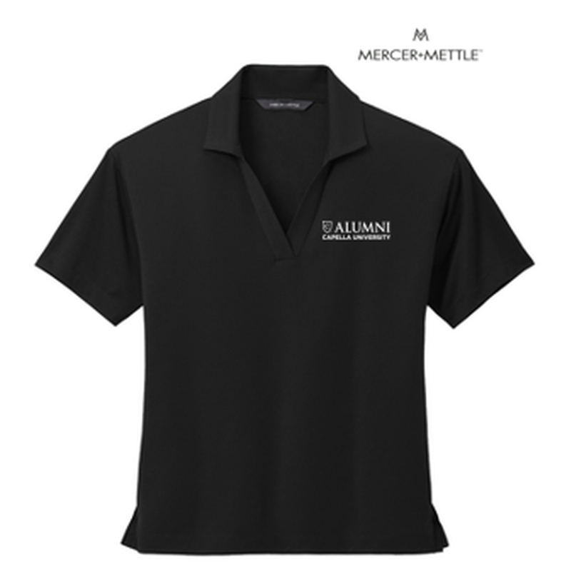 NEW CAPELLA ALUMNI - Mercer+Mettle® Women’s Stretch Jersey Polo - Deep Black