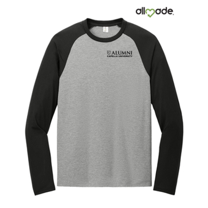 CAPELLA ALUMNI - Allmade® Unisex Tri-Blend Long Sleeve Colorblock Raglan - Deep Black/Aluminum Grey